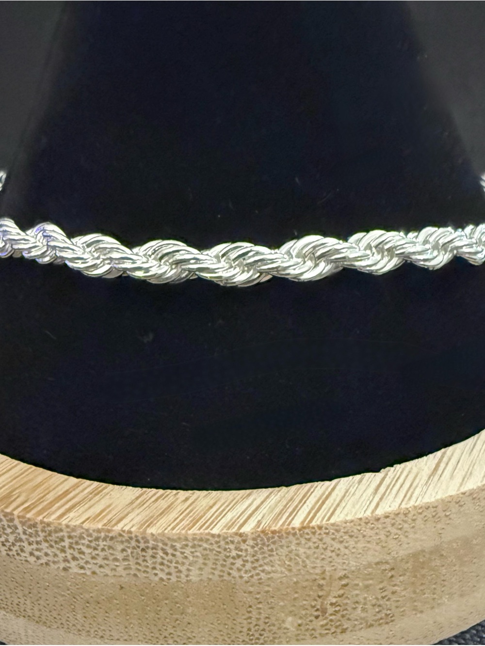 Italian 925 Sterling Silver Rope Chain Bracelet Twisted Link Lobster Clasp